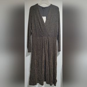 Long gold/brown metallic dress